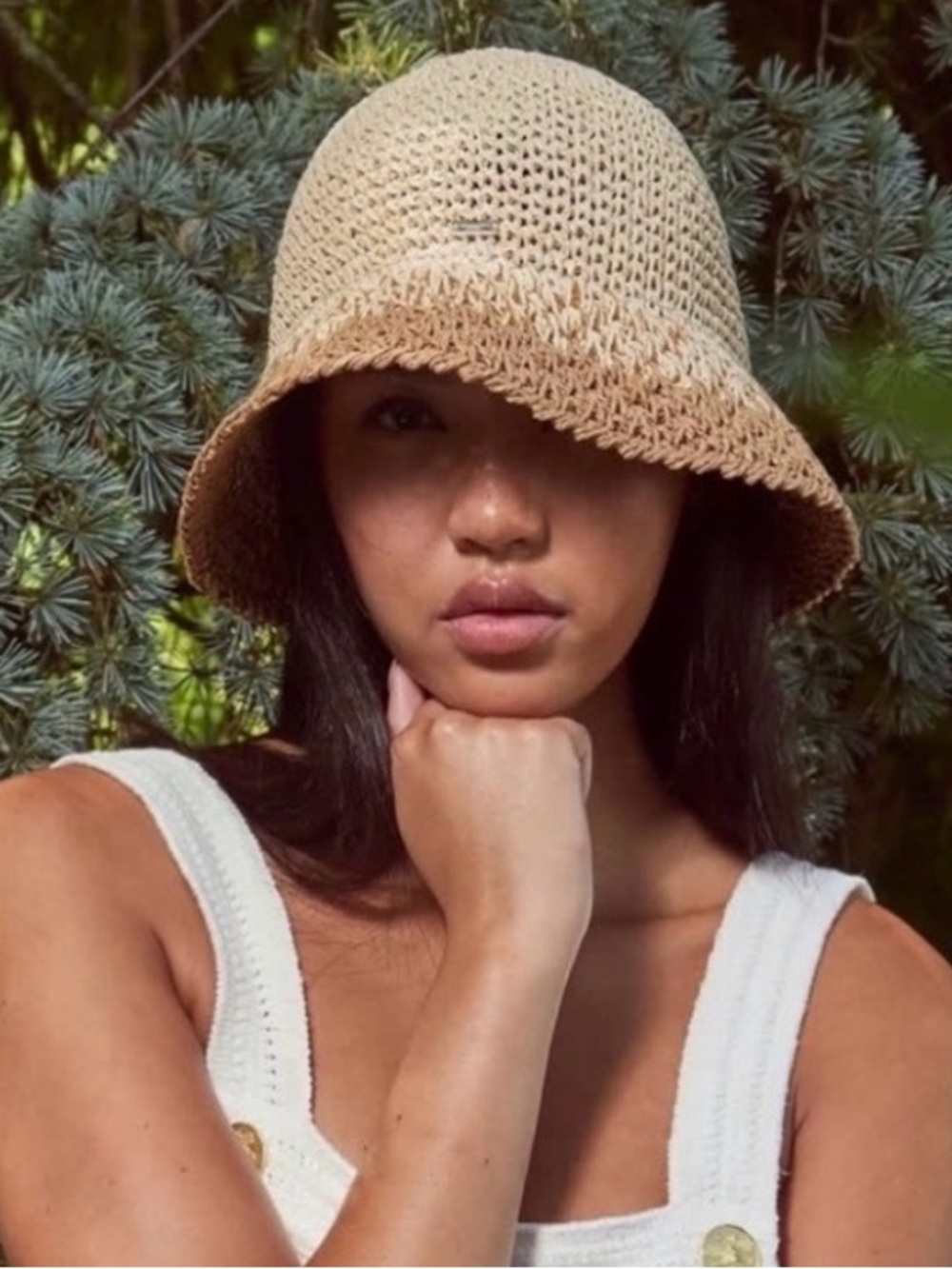 Eugenia Kim Bailey 
Natural Ombre NWT Hat Crochet Sun Bucket - Natural/Tan